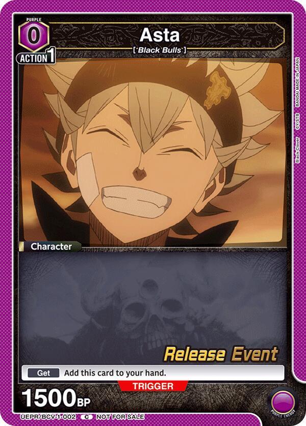 Asta (002) (UEPR/BCV-1-002) [UE08BT: Black Clover Release Event Cards]