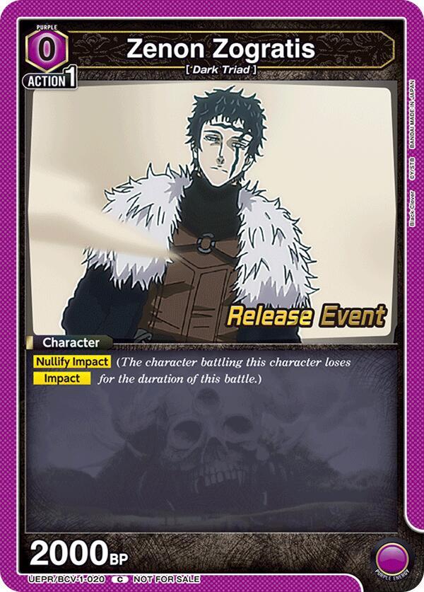 Zenon Zogratis (020) (UEPR/BCV-1-020) [UE08BT: Black Clover Release Event Cards]