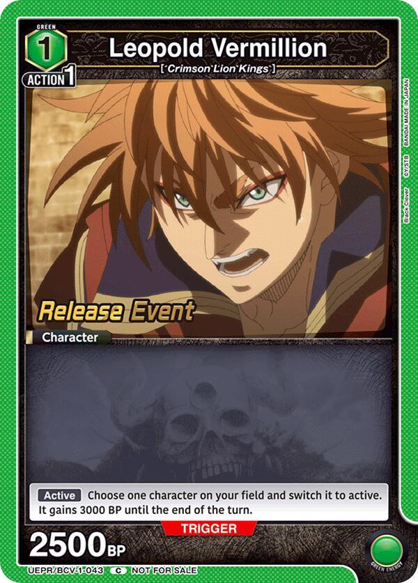 Leopold Vermillion (UEPR/BCV-1-043) [UE08BT: Black Clover Release Event Cards]