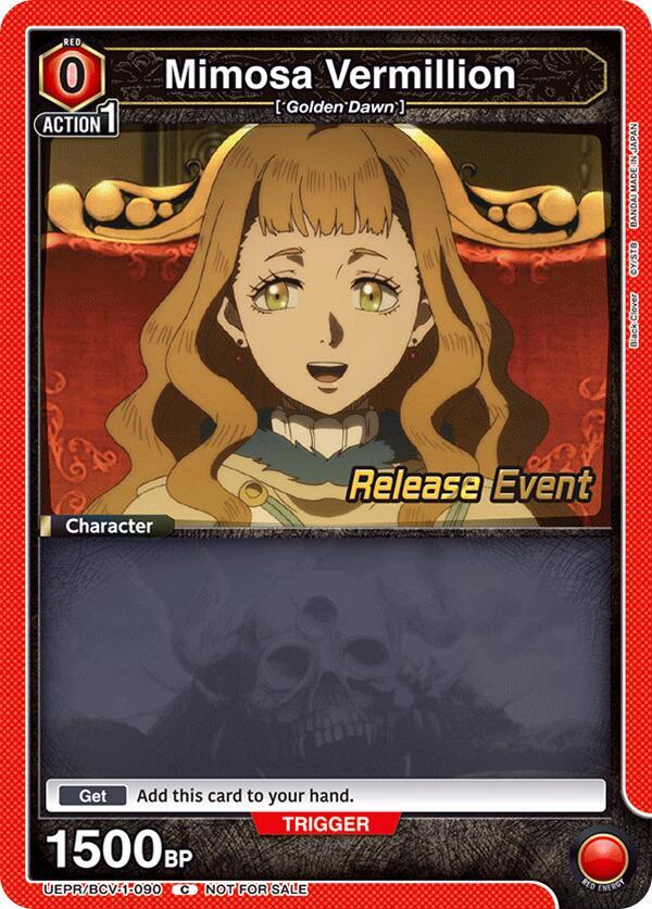Mimosa Vermillion (090) (UEPR/BCV-1-090) [UE08BT: Black Clover Release Event Cards]