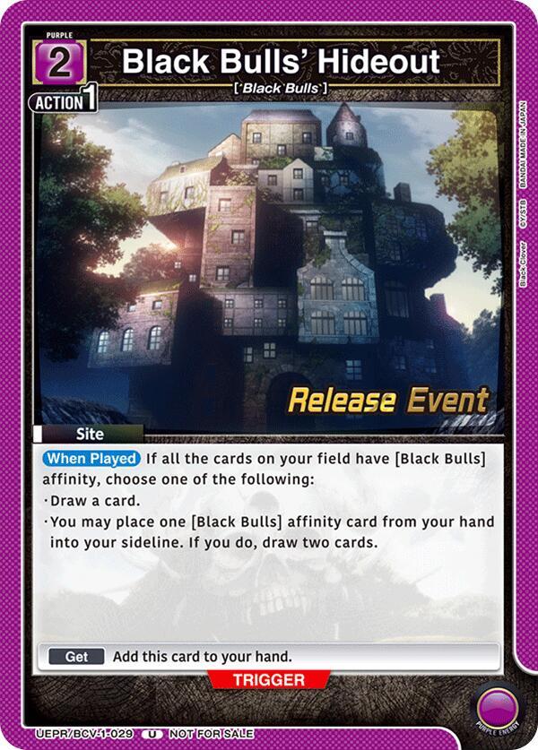 Black Bulls' Hideout (UEPR/BCV-1-029) [UE08BT: Black Clover Release Event Cards]