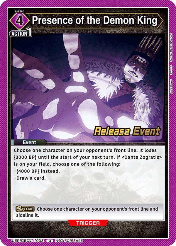 Presence of the Demon King (UEPR/BCV-1-033) [UE08BT: Black Clover Release Event Cards]