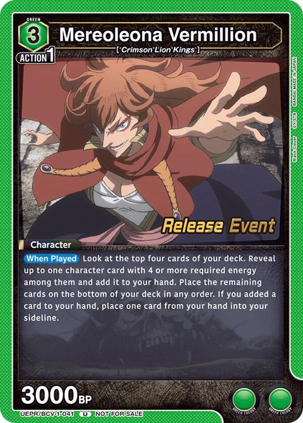 Mereoleona Vermillion (041) (UEPR/BCV-1-041) [UE08BT: Black Clover Release Event Cards]