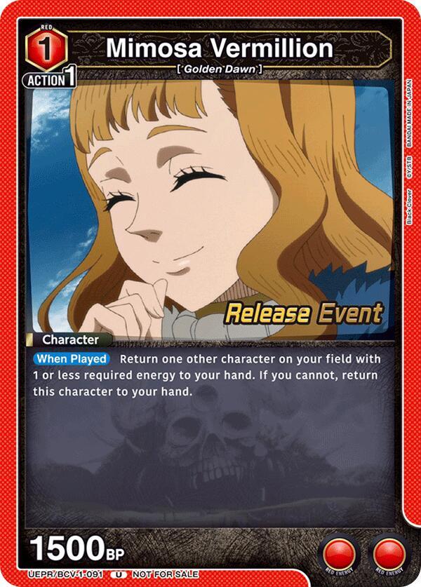 Mimosa Vermillion (091) (UEPR/BCV-1-091) [UE08BT: Black Clover Release Event Cards]