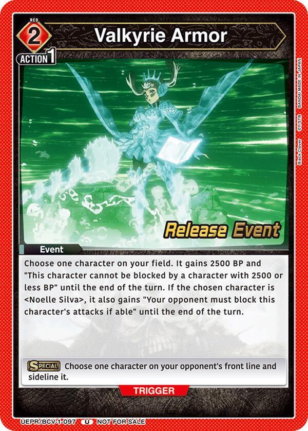 Valkyrie Armor (UEPR/BCV-1-097) [UE08BT: Black Clover Release Event Cards]