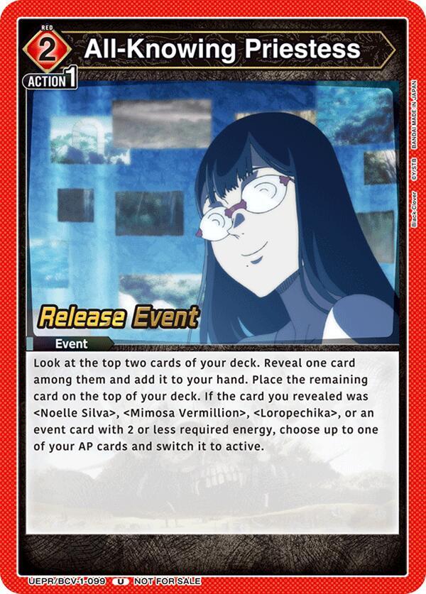 All-Knowing Priestess (UEPR/BCV-1-099) [UE08BT: Black Clover Release Event Cards]