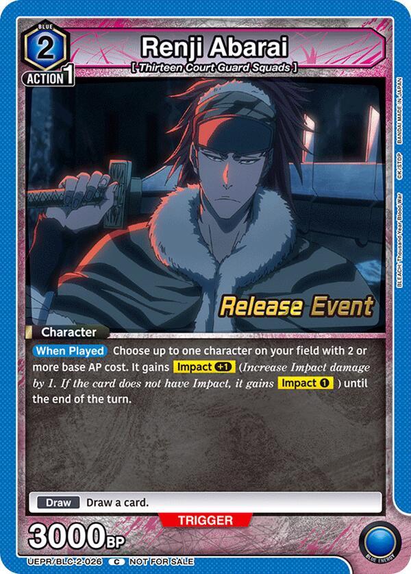 Renji Abarai (026) (UEPR/BLC-2-026) [UEX01BT: BLEACH: Thousand-Year Blood War Vol.2 Release Event Cards]
