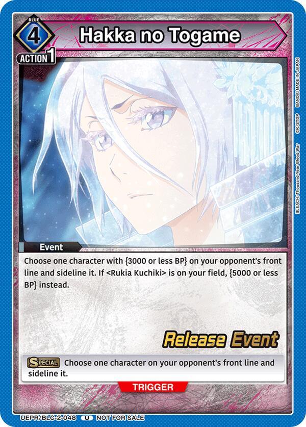 Hakka no Togame (UEPR/BLC-2-048) [UEX01BT: BLEACH: Thousand-Year Blood War Vol.2 Release Event Cards]