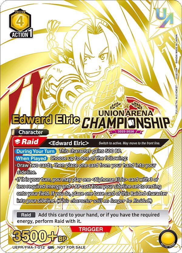 Edward Elric (Regionals 25-26) (UEPR/FMA-1-012) [Union Arena Promotion Cards]