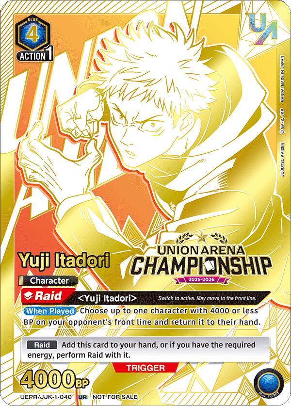 Yuji Itadori (Regionals 25-26) (UEPR/JJK-1-040) [Union Arena Promotion Cards]