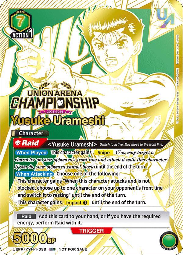 Yusuke Urameshi (Regionals 25-26) (UEPR/YYH-1-038) [Union Arena Promotion Cards]
