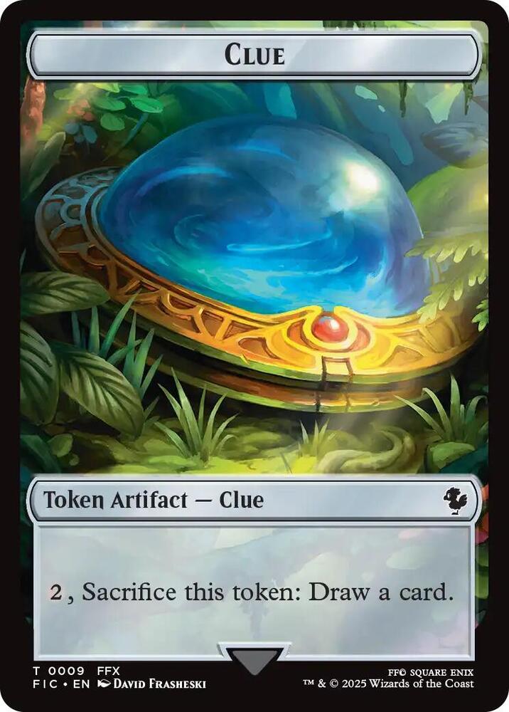 Clue // Treasure Double-Sided Token (Surge Foil) [FINAL FANTASY Commander Tokens]