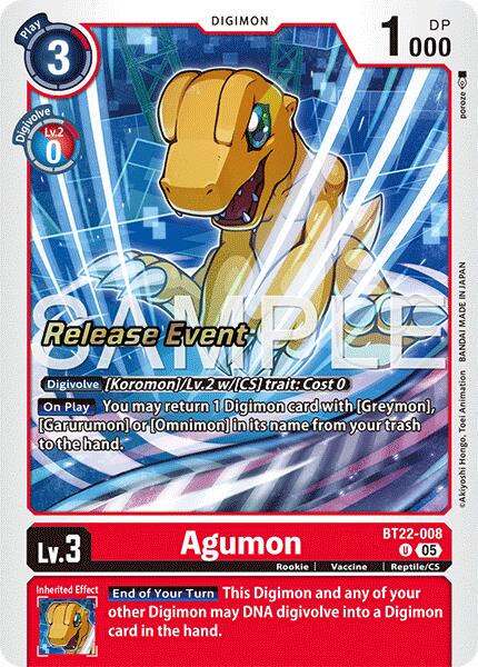 Agumon [BT22-008] [Cyber Eden Release Event Cards]