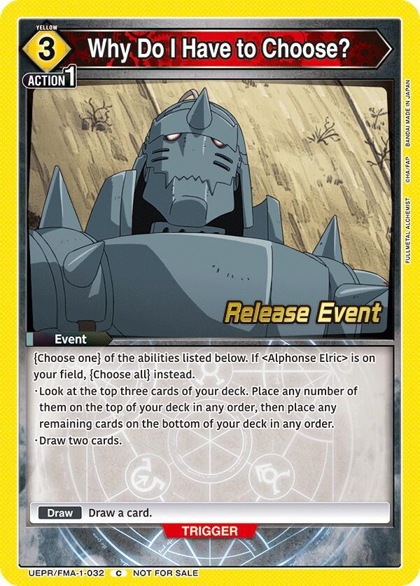 Why Do I Have to Choose? (UEPR/FMA-1-032) [UE09BT: FULLMETAL ALCHEMIST Release Event Cards]