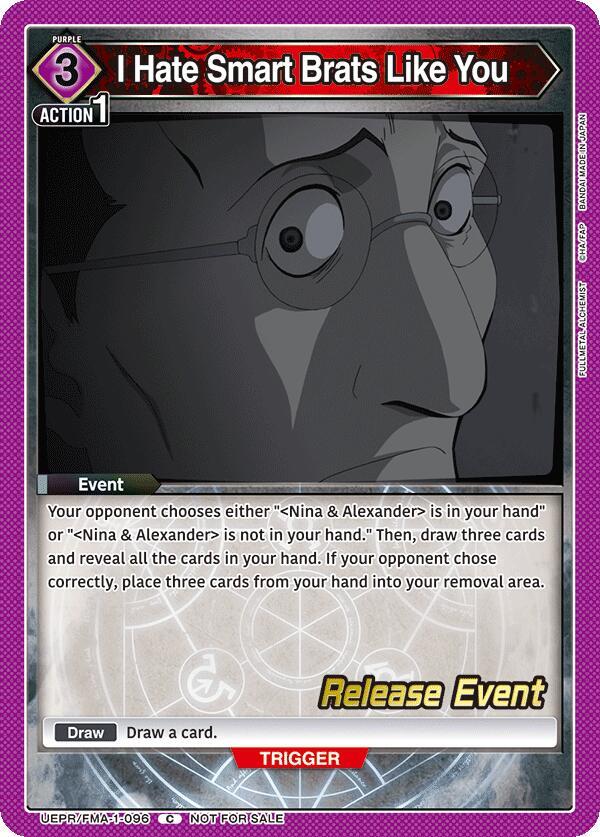 I Hate Smart Brats Like You (UEPR/FMA-1-096) [UE09BT: FULLMETAL ALCHEMIST Release Event Cards]
