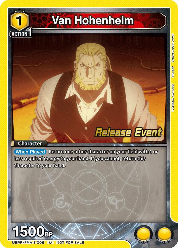 Van Hohenheim (UEPR/FMA-1-006) [UE09BT: FULLMETAL ALCHEMIST Release Event Cards]