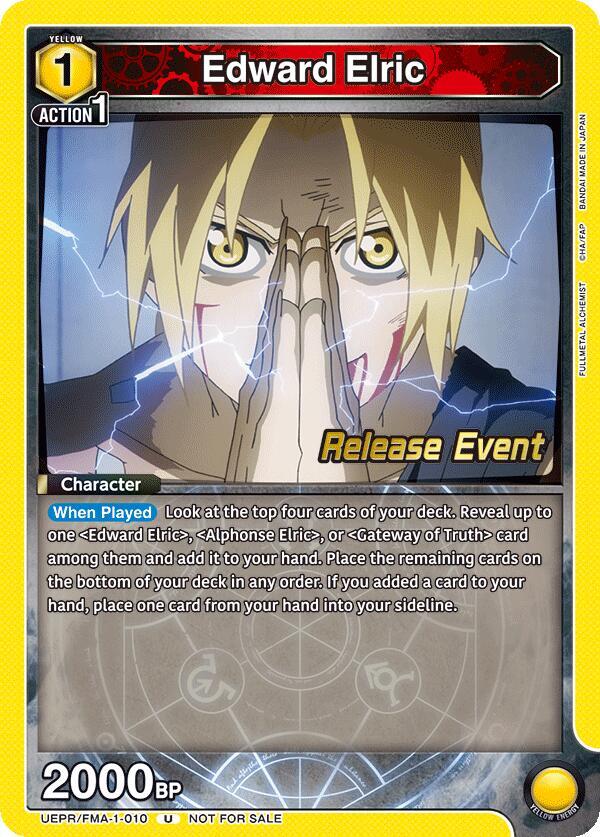 Edward Elric (010) (UEPR/FMA-1-010) [UE09BT: FULLMETAL ALCHEMIST Release Event Cards]