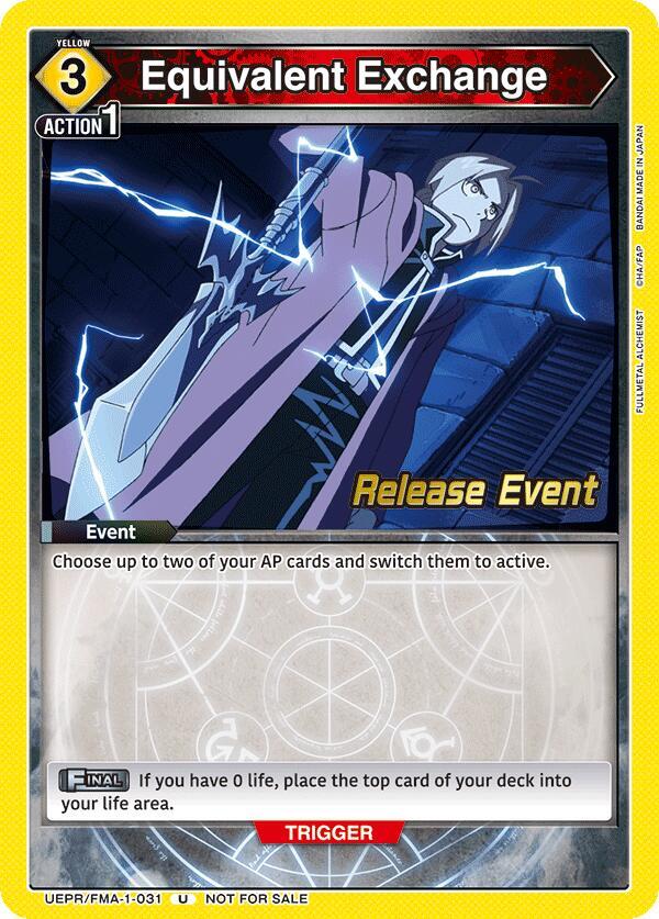 Equivalent Exchange (UEPR/FMA-1-031) [UE09BT: FULLMETAL ALCHEMIST Release Event Cards]