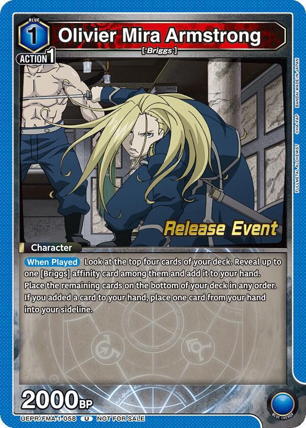 Olivier Mira Armstrong (058) (UEPR/FMA-1-058) [UE09BT: FULLMETAL ALCHEMIST Release Event Cards]