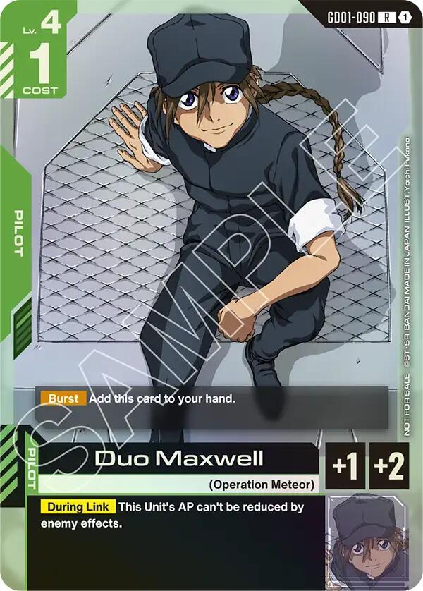 Duo Maxwell (Store Tournament Participant Pack 01) (GD01-090) [Gundam Promotional Cards]