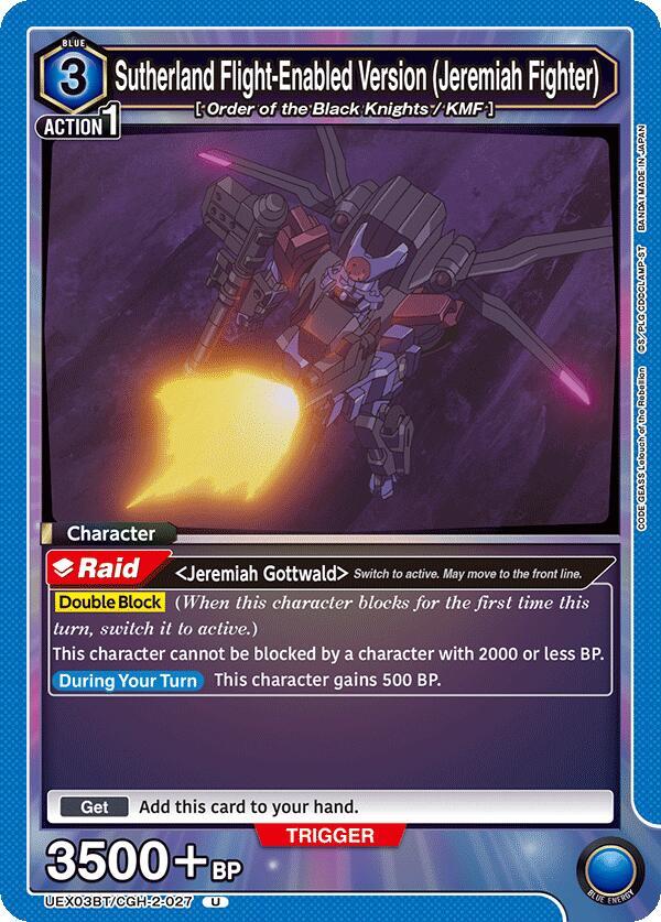 Sutherland Flight-Enabled Version (Jeremiah Fighter) (UEX03BT/CGH-2-027) [UEX03BT: CODE GEASS: Lelouch of the Rebellion Vol.2]