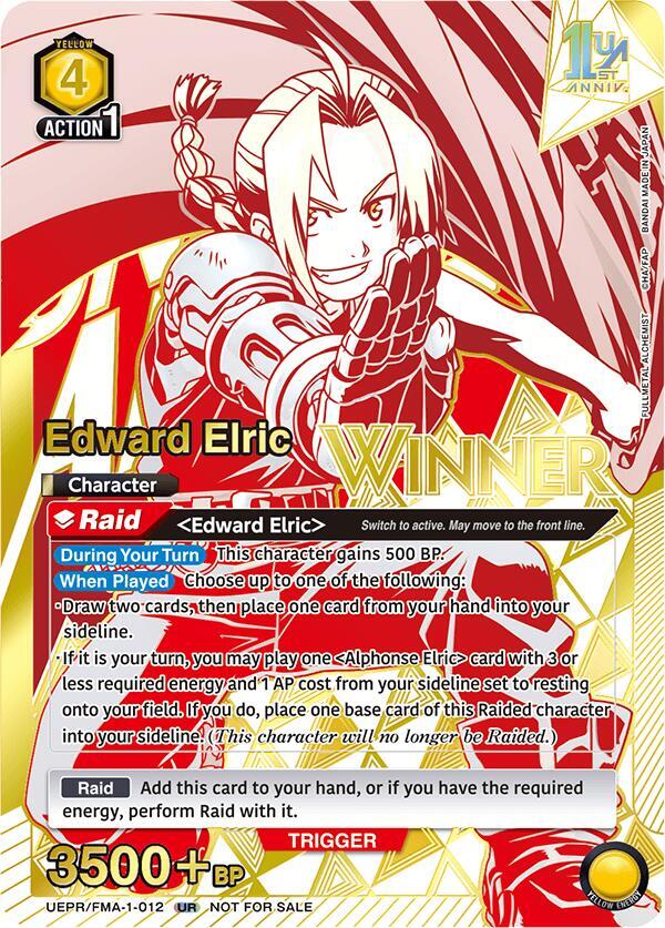 Edward Elric (012) (Winner) (UEPR/FMA-1-012) [Union Arena Promotion Cards]