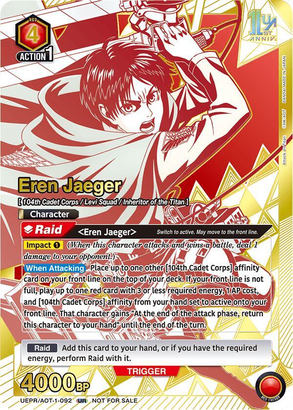 Eren Jaeger (092) (UEPR/AOT-1-092) [Union Arena Promotion Cards]