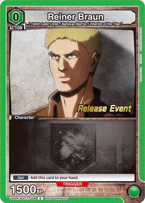 Reiner Braun (058) (UEPR/AOT-1-058) [UE10BT: Attack on Titan Release Event Cards]