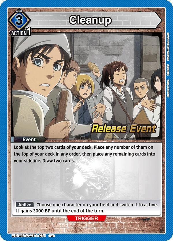 Cleanup (UEPR/AOT-1-031) [UE10BT: Attack on Titan Release Event Cards]