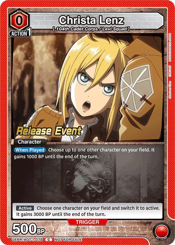 Christa Lenz (UEPR/AOT-1-078) [UE10BT: Attack on Titan Release Event Cards]