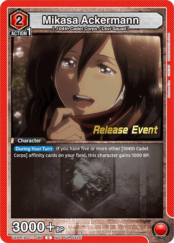 Mikasa Ackermann (086) (UEPR/AOT-1-086) [UE10BT: Attack on Titan Release Event Cards]