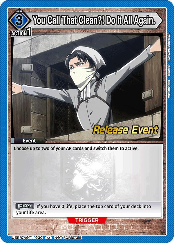 You Call That Clean?! Do It All Again. (UEPR/AOT-1-030) [UE10BT: Attack on Titan Release Event Cards]