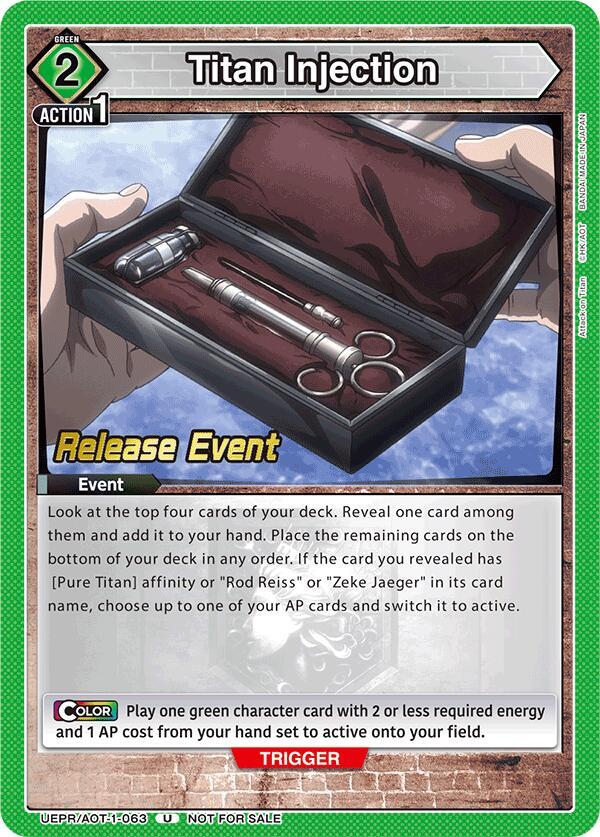 Titan Injection (UEPR/AOT-1-063) [UE10BT: Attack on Titan Release Event Cards]