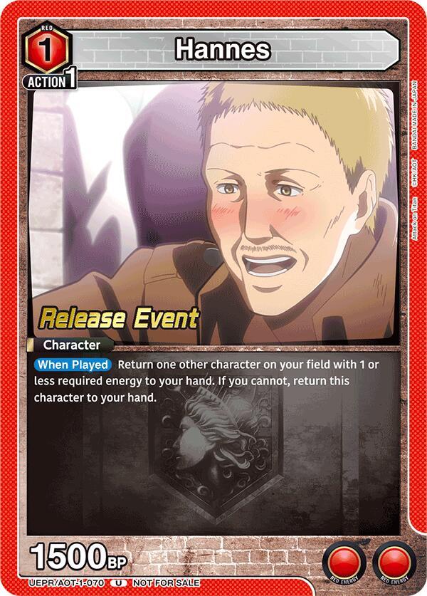 Hannes (UEPR/AOT-1-070) [UE10BT: Attack on Titan Release Event Cards]