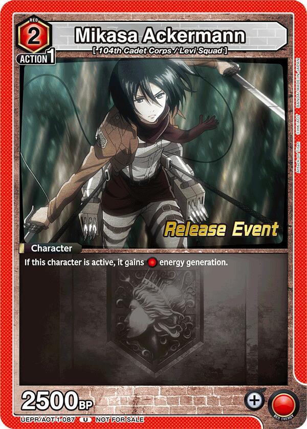 Mikasa Ackermann (087) (UEPR/AOT-1-087) [UE10BT: Attack on Titan Release Event Cards]