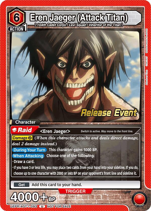 Eren Jaeger (Attack Titan) (093) (UEPR/AOT-1-093) [UE10BT: Attack on Titan Release Event Cards]