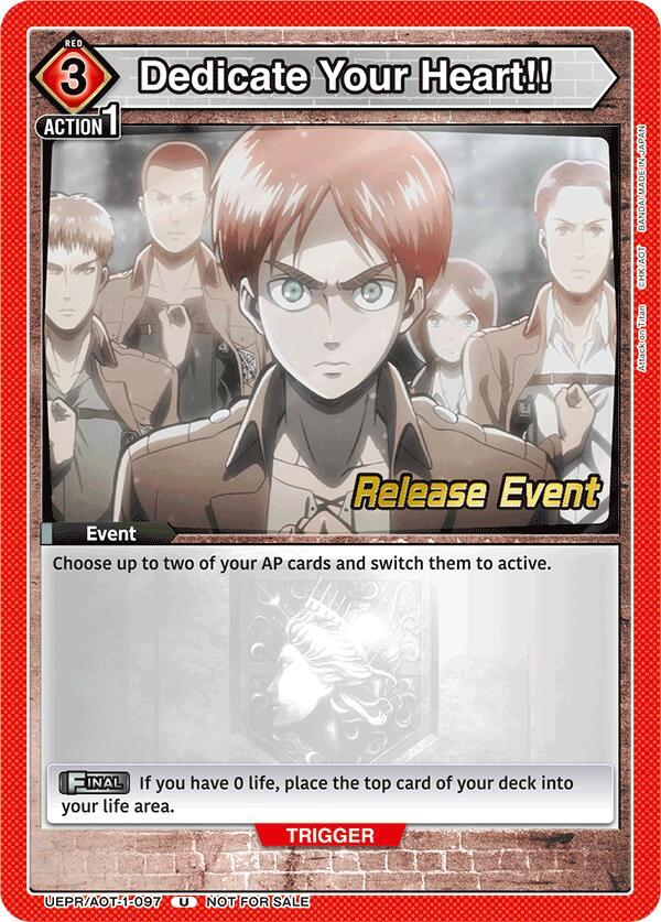 Dedicate Your Heart!! (UEPR/AOT-1-097) [UE10BT: Attack on Titan Release Event Cards]