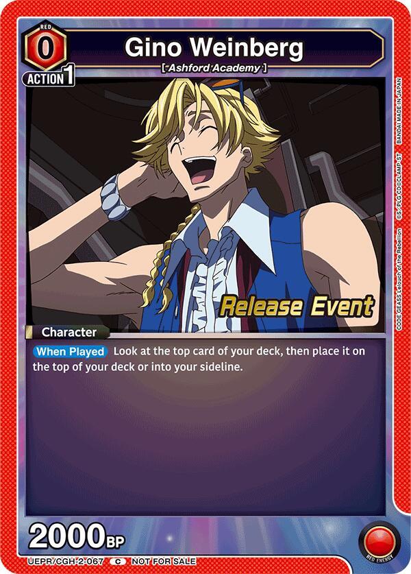 Gino Weinberg (067) (UEPR/CGH-2-067) [UEX03BT: CODE GEASS: Lelouch of the Rebellion Vol.2 Release Event Cards]