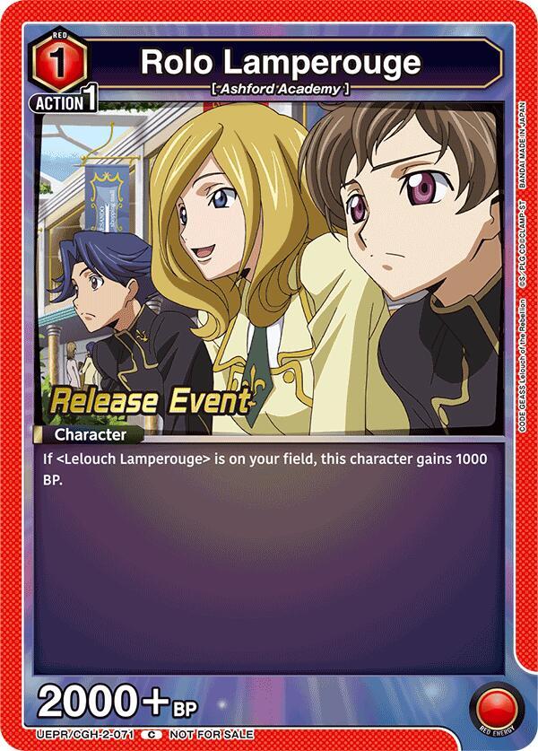 Rolo Lamperouge (071) (UEPR/CGH-2-071) [UEX03BT: CODE GEASS: Lelouch of the Rebellion Vol.2 Release Event Cards]