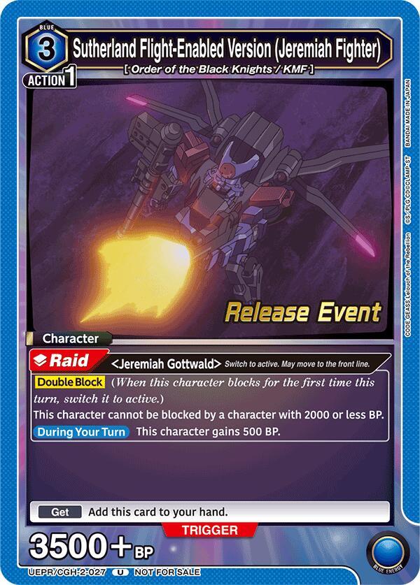 Sutherland Flight-Enabled Version (Jeremiah Fighter) (UEPR/CGH-2-027) [UEX03BT: CODE GEASS: Lelouch of the Rebellion Vol.2 Release Event Cards]