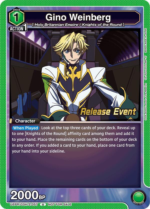 Gino Weinberg (057) (UEPR/CGH-2-057) [UEX03BT: CODE GEASS: Lelouch of the Rebellion Vol.2 Release Event Cards]