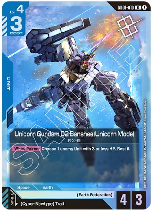 Unicorn Gundam 02 Banshee (Unicorn Mode) (Judge Pack 01) (GD01-010) [Gundam Promotional Cards]