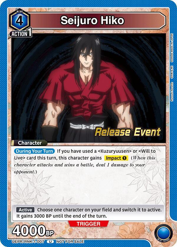 Seijuro Hiko (007) (UEPR/RNK-1-007) [UE11BT: Rurouni Kenshin Release Event Cards]