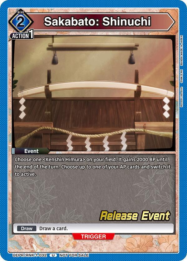Sakabato: Shinuchi (UEPR/RNK-1-032) [UE11BT: Rurouni Kenshin Release Event Cards]