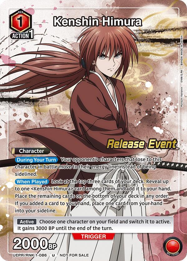 Kenshin Himura (Release Event Participation) (UEPR/RNK-1-086) [UE11BT: Rurouni Kenshin Release Event Cards]
