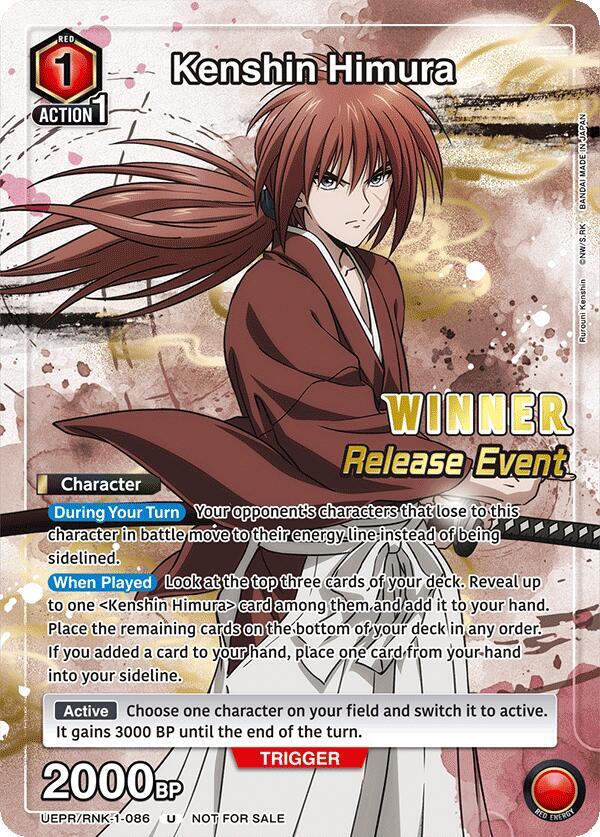 Kenshin Himura (Release Event Winner) (UEPR/RNK-1-086) [UE11BT: Rurouni Kenshin Release Event Cards]