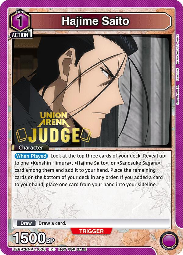 Hajime Saito (036) (Judge Pack) (UEPR/RNK-1-036) [Union Arena Promotion Cards]