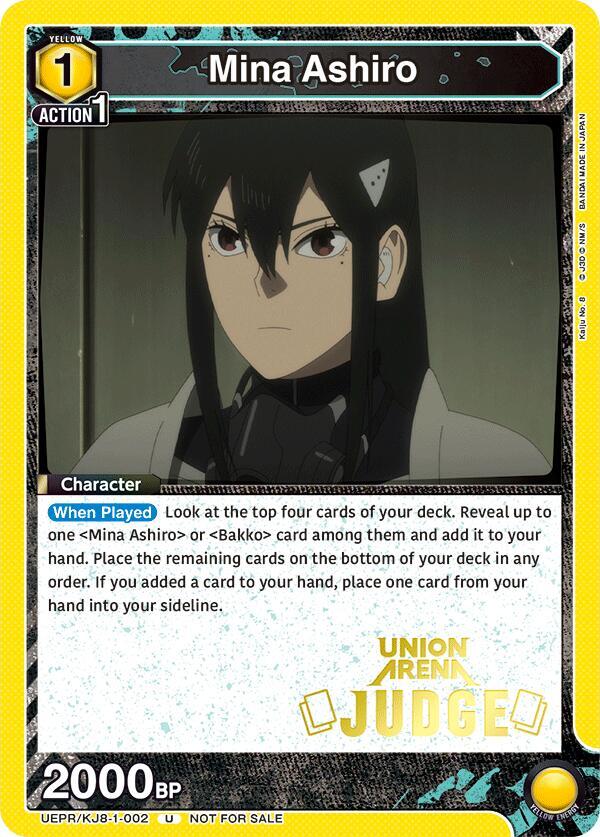 Mina Ashiro (002) (Judge Pack) (UEPR/KJ8-1-002) [Union Arena Promotion Cards]