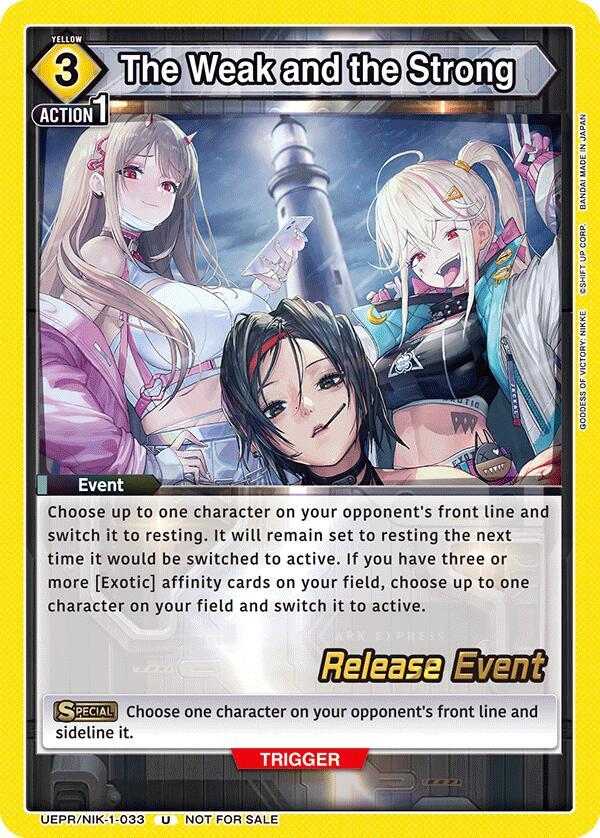 The Weak and the Strong (UEPR/NIK-1-033) [UE14BT: GODDESS OF VICTORY: NIKKE Release Event Cards]