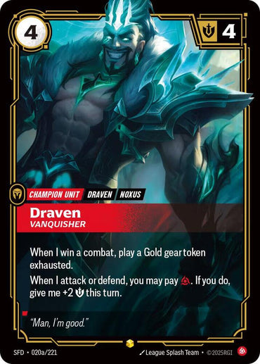 Draven, Vanquisher (Alternate Art) (020a/221) [Spiritforged]